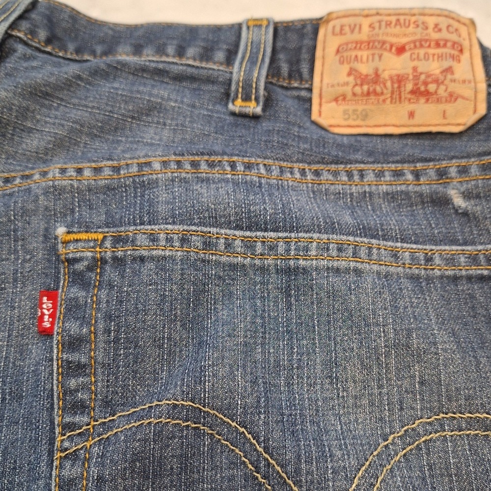 Levi's 559 Relaxed Straight Jeans Mens 44x32 (42x31) Blue Denim Casual Pants
